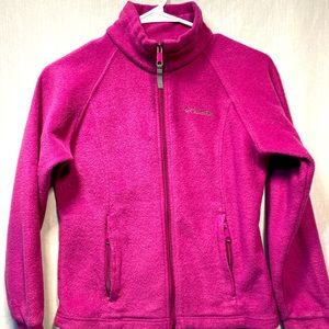 COLUMBIA FLEECE ZIP UP JACKET PINK SIZE 10/12
